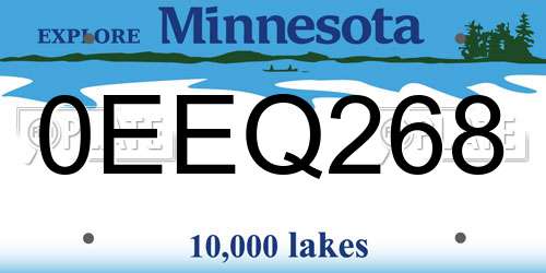 0EEQ268 Minnesota License Plate