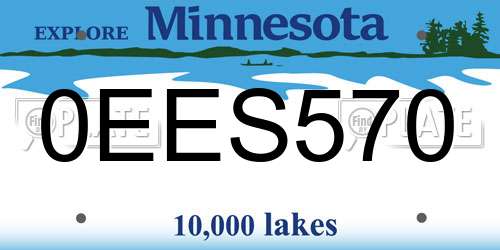 0EES570 Minnesota License Plate