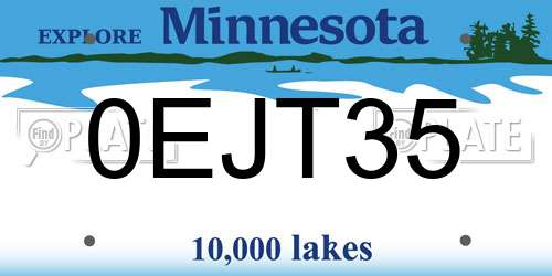 0EJT35 Minnesota License Plate