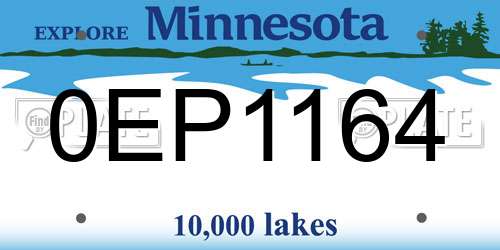 0EP1164 Minnesota License Plate