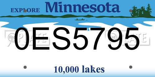 0ES5795 Minnesota License Plate