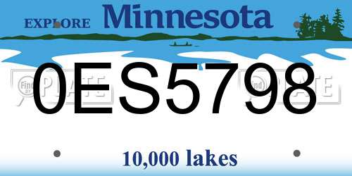 0ES5798 Minnesota License Plate