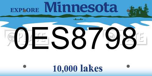 0ES8798 Minnesota License Plate