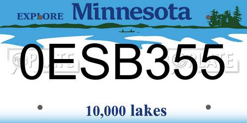 0ESB355 Minnesota License Plate