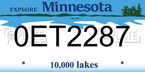 0ET2287 Minnesota License Plate