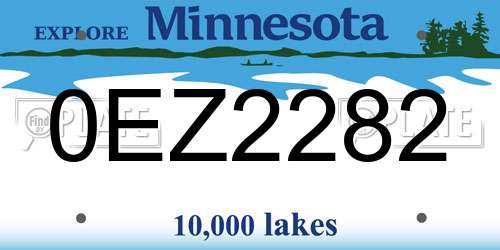 0EZ2282 Minnesota License Plate