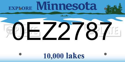 0EZ2787 Minnesota License Plate