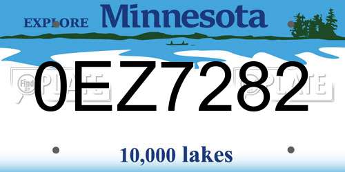 0EZ7282 Minnesota License Plate