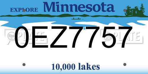 0EZ7757 Minnesota License Plate