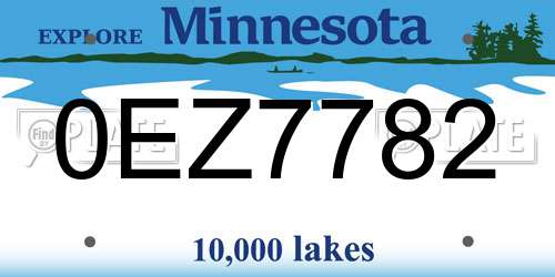 0EZ7782 Minnesota License Plate
