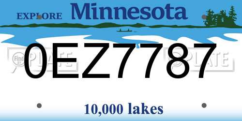 0EZ7787 Minnesota License Plate