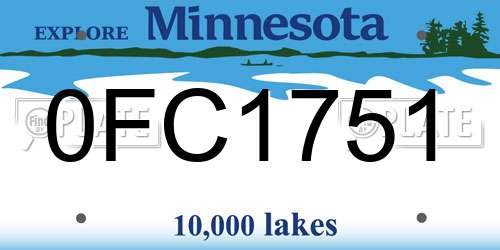 0FC1751 Minnesota License Plate