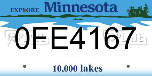 0FE4167 Minnesota License Plate