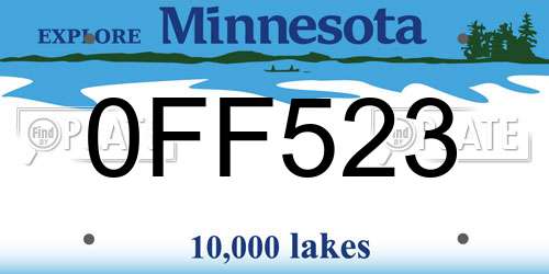 0FF523 Minnesota License Plate