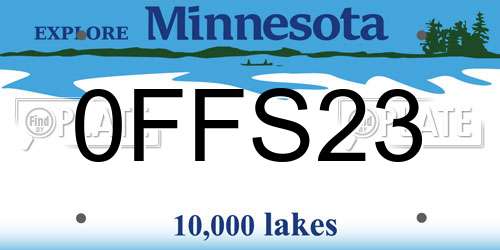 0FFS23 Minnesota License Plate