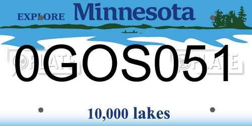 0GOS051 Minnesota License Plate