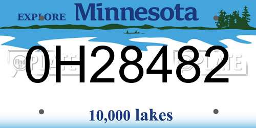 0H28482 Minnesota License Plate