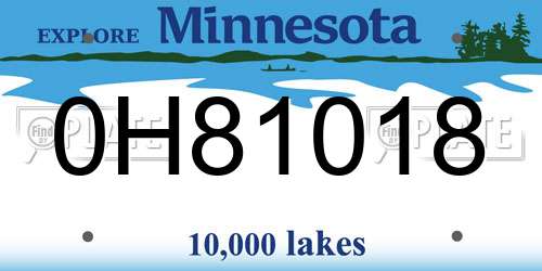 0H81018 Minnesota License Plate
