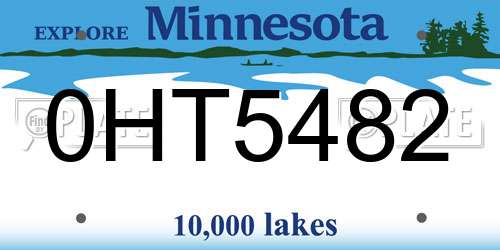 0HT5482 Minnesota License Plate