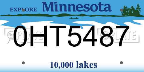0HT5487 Minnesota License Plate