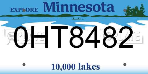 0HT8482 Minnesota License Plate