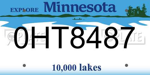 0HT8487 Minnesota License Plate