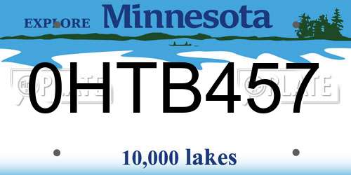 0HTB457 Minnesota License Plate
