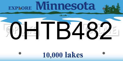 0HTB482 Minnesota License Plate