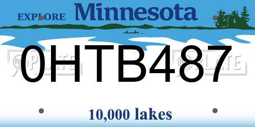 0HTB487 Minnesota License Plate