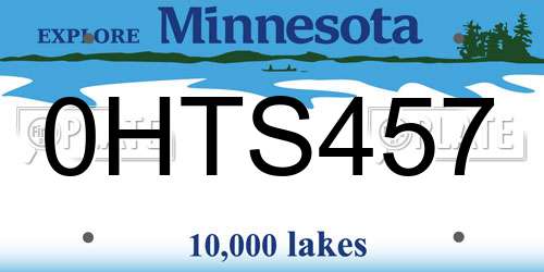 0HTS457 Minnesota License Plate