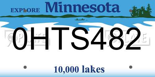 0HTS482 Minnesota License Plate