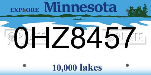 0HZ8457 Minnesota License Plate