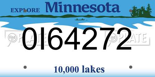 0I64272 Minnesota License Plate