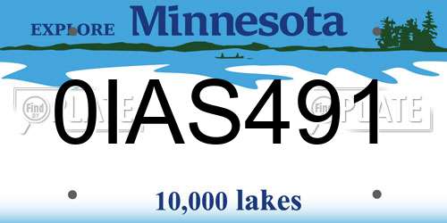0IAS491 Minnesota License Plate