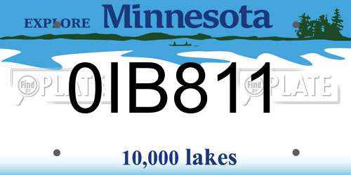 0IB811 Minnesota License Plate