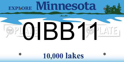 0IBB11 Minnesota License Plate