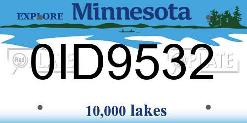 0ID9532 Minnesota License Plate