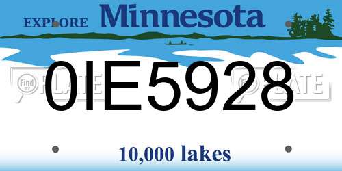 0IE5928 Minnesota License Plate