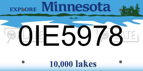 0IE5978 Minnesota License Plate