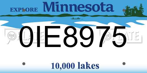0IE8975 Minnesota License Plate