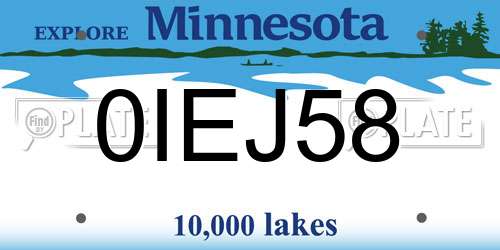 0IEJ58 Minnesota License Plate
