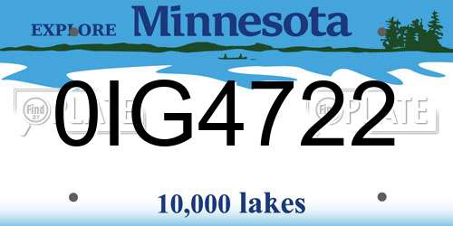0IG4722 Minnesota License Plate