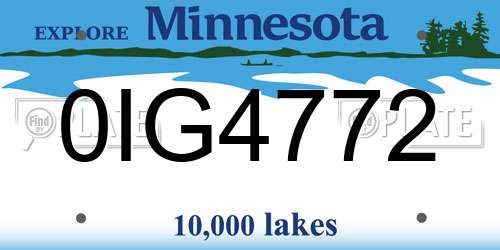 0IG4772 Minnesota License Plate