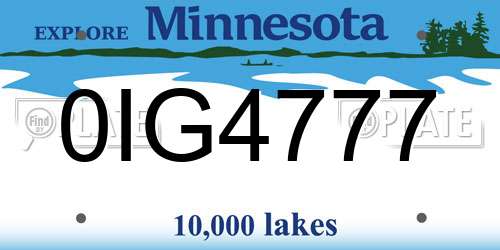 0IG4777 Minnesota License Plate