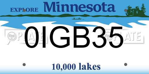 0IGB35 Minnesota License Plate