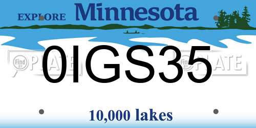 0IGS35 Minnesota License Plate