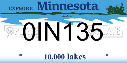 0IN135 Minnesota License Plate
