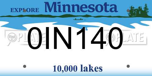 0IN140 Minnesota License Plate