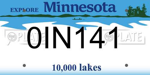 0IN141 Minnesota License Plate