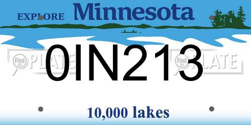 0IN213 Minnesota License Plate